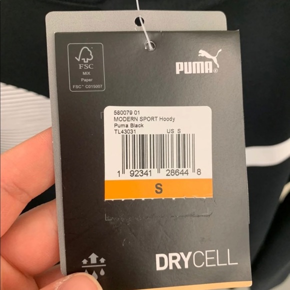 NET BLACK PUMA DRYCELL SPORT HOODIE S! - Picture 6 of 6